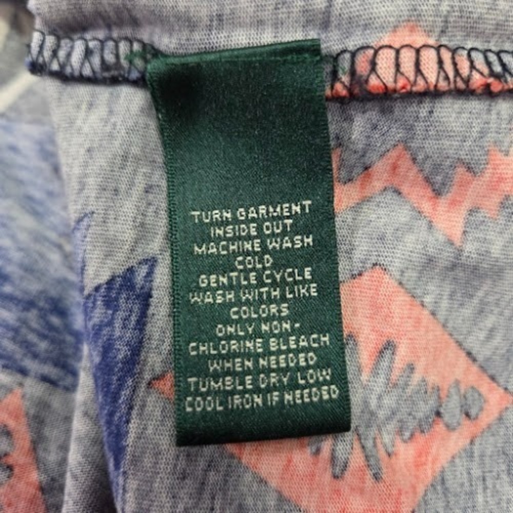LRL Lauren Ralph Lauren Active Southwestern‎ Print Long Sleeve Top 1X Cotton - Picture 4 of 9